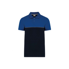 Designed To Work WK210 kétszinű, környezetbarát rövid ujjú galléros póló Designed To Work, Navy/Royal Blue-M
