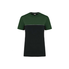 Designed To Work WK304 kétszinű strapabíró unisex kereknyakú rövid ujjú póló Designed To Work, Black/Forest Green-L
