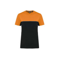 Designed To Work WK304 kétszinű strapabíró unisex kereknyakú rövid ujjú póló Designed To Work, Black/Orange-5XL