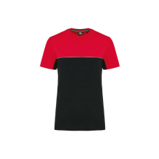 Designed To Work WK304 kétszinű strapabíró unisex kereknyakú rövid ujjú póló Designed To Work, Black/Red-3XL