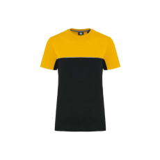 Designed To Work WK304 kétszinű strapabíró unisex kereknyakú rövid ujjú póló Designed To Work, Black/Yellow-L