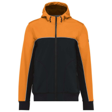 Designed To Work WK450 kétszínű három rétegű, kapucnis softshell dzseki Designed To Work, Black/Orange-S