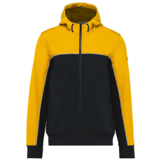 Designed To Work WK450 kétszínű három rétegű, kapucnis softshell dzseki Designed To Work, Black/Yellow-5XL