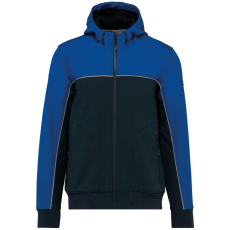 Designed To Work WK450 kétszínű három rétegű, kapucnis softshell dzseki Designed To Work, Navy/Royal Blue-S