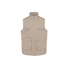 Designed To Work WK607 bélelt unisex mellény sok zsebbel Designed To Work, Beige-4XL