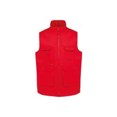 Designed To Work WK607 bélelt unisex mellény sok zsebbel Designed To Work, Red-2XL