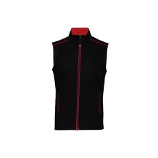 Designed To Work WK6148 férfi mellény három zsebbel és kontrasztos díszítésekkel Designed To Work, Black/Red-L