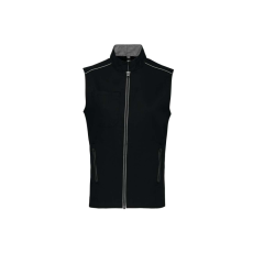 Designed To Work WK6148 férfi mellény három zsebbel és kontrasztos díszítésekkel Designed To Work, Black/Silver-2XL