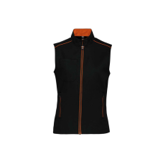 Designed To Work WK6149 Női mellény három zsebbel és kontrasztos díszítésekkel Designed To Work, Black/Orange-3XL