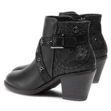 Desigual Ökológiai bőr bokacsizma, magas sarkú, fekete 39-es méret női csizma, bakancs