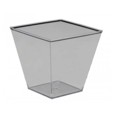  Desszert tégely, műanyag, négyzet, PAGODA, 60ml party kellék