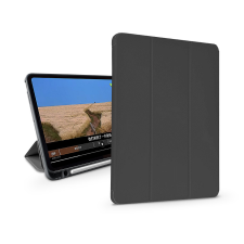 Devia Apple iPad 10.2 (2019/2020/2021) tablet tok (Smart Case) on/off funkcióval,     Apple Pencil tartóval, mágneses töltővel - Devia Leather Case With Pencil Slot -fekete (ST334061) - Tablet tok tablet tok
