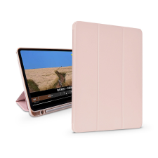 Devia Apple iPad 10.2 (2019/2020/2021) tablet tok (Smart Case) on/off funkcióval, Apple Pencil tartóval, mágneses töltővel - Devia Leather Case With Pencil Slot -pink tablet tok