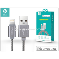 Devia Apple iPhone 5/5S/5C/SE/iPad 4/iPad Mini USB töltő- és adatkábel - 1,2 m-es vezetékkel (Apple MFI engedélyes) - Devia Fashion Cable Lightning - grey tablet tok