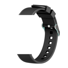 Devia DELUXE SPORT pótszíj (univerzális, 22mm, szilikon, állítható, csíkos) FEKETE okosóra kellék