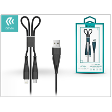 Devia Devia USB töltő- és adatkábel 1,2 m-es vezetékkel - Devia Fish1 Flexible 2in1 for Lightning/Android USB 2.4 - black audió/videó kellék, kábel és adapter