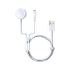 Devia EA199 Smart 2in1 Magnetic Wireless Apple iWatch Töltő - Fehér mobiltelefon kellék