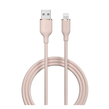 Devia JELLY adatkábel (USB - lightning 8pin, 2.4A, gyorstöltés támogatás, 120cm) RÓZSASZÍN mobiltelefon kellék