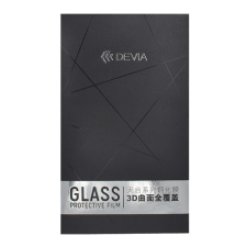 Devia képernyővédő üveg (3D, lekerekített szél, ujjlenyomat mentes, 0.26mm, 9H) FEKETE mobiltelefon kellék