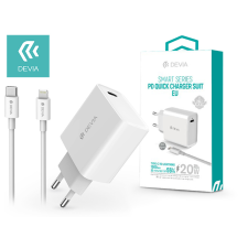 Devia Smart Series Hálózati USB-C töltő (20W) + Lightning adatkábel mobiltelefon kellék