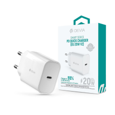 Devia Smart Series PD USB-C Hálózati töltő - Fehér (20W) (ST383830) mobiltelefon kellék