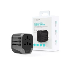 Devia ST330865 2xUSB 12,5W (UK/EU/USA/JP/AU) utazó adapter kábel és adapter