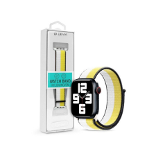 Devia ST364655 Apple Watch 38/40/41mm fehér/sárga szövet sport szíj okosóra kellék