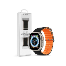 Devia ST381591 Apple Watch 38/40/41mm fekete/narancs szilikon sport szíj okosóra kellék