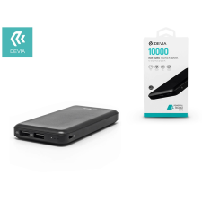 Devia Univerzális hordozható, asztali akkumulátor töltő - Devia Kintone 2xUSB 2.1A Power Bank - 10.000 mAh - black mobiltelefon akkumulátor