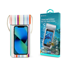 Devia univerzális vízálló védőtok max. 3.8-5.8" méretű készülékekhez - Devia    Strong Waterproof Bag For Smartphone - colorful stripe (ST362873) tok és táska