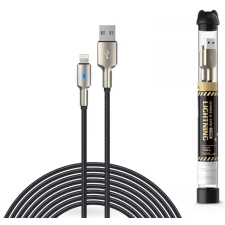 Devia USB - Lightning adat- és töltőkábel 1 m-es vezetékkel - Devia Tube Mars Series Cable With Lightning - 5V/2,1A - black (ST378102) mobiltelefon kellék