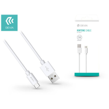 Devia USB - USB Type-C adat- és töltőkábel 1 m-es vezetékkel - Devia Kintone USB Type-C Cable - white mobiltelefon kellék
