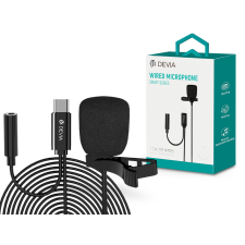 Devia vezetékes influenszer mikrofon - Type-C - Devia Smart Series Wired Microphone - fekete mikrofon