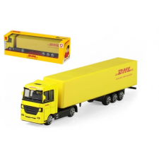 DHL utánfutós teherautó, szabadon futó, 19cm autópálya és játékautó