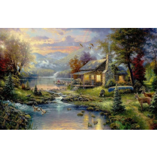 Diamantfestés Tóparti Hegyi Ház 30x40cm kreatív és készségfejlesztő
