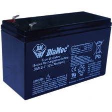 DIAMEC DM12-7 akkumulátor biztonságtechnikai rendszerekhez és elektromos játékokhoz biztonságtechnikai eszköz