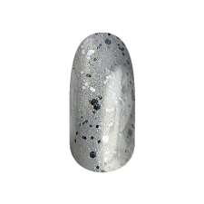 Diamond Nails Gél Lakk - DN110 - Arany csillám ezüst hexagonokkal - Zselé lakk lakk zselé