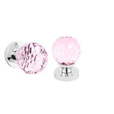 Diamond Pink- Rózsaszín Kristály Gomb Forgó zár és alkatrészei