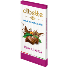 Dibette Dibette kakaós rum ízű krémmel töltött tejcsokoládé fruktózzal 80 g reform élelmiszer