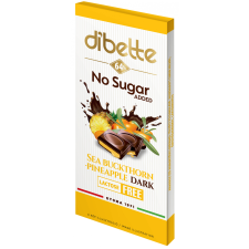 Dibette Dibette nas homoktövis, ananász ízű krémmel töltött étcsokoládé hozzáadott cukor nélkül laktózmentes 80 g reform élelmiszer