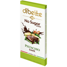 Dibette Dibette nas pisztácia ízű krémmel töltött étcsokoládé hozzáadott cukor nélkül édesítőszerekkel 80 g reform élelmiszer