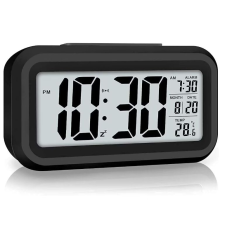 Digitális ébresztőóra Kormánykerék, LCD, Hőmérséklet, Fényérzékelő, Fekete (1019S) ébresztőóra