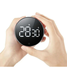 Digitális időzítő - stopperóra LED-del, mágneses, 77x77x30mm, Fekete konyhai eszköz