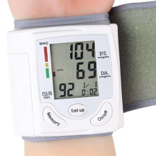 Digitális vérnyomás- és pulzusmérő csuklóra nagyméretű LCD kijelzővel (BBL) vérnyomásmérő