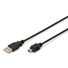 Digitus 1.8m USB 2.0 USB kábel 1,8 M USB A Mini-USB B Fekete kábel és adapter