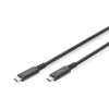 Digitus AK-300343-008-S USB-C apa - USB-C apa 4.0 Adat és töltőkábel - Fekete (0.8m)