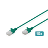 Digitus Digitus DK-1618-005S-G-10, 0,5 M, Cat6, U/UTP (UTP), RJ-45, RJ-45, Zöld