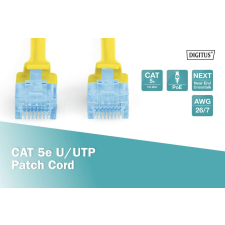 Digitus DK-1511-050/Y CAT5e U/UTP PVC 5m patch kábel sárga kábel és adapter
