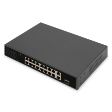 Digitus DN-95355 16 Port FE PoE Switch Black hub és switch