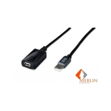  Digitus kábel repeater USB 2.0 1x male USB A-type, 1x female USB A-type 10m /DA-73100/ kábel és adapter